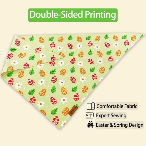 Easter Dog Bandanas 2 Pack - Pet Scarf for Boy and Girl, Spring Pet Acce… - Picture 4 of 7